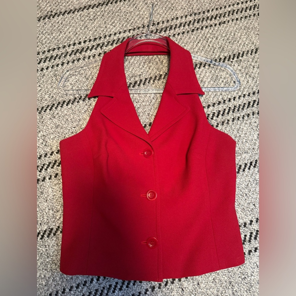 Bebe Button Down Halter Top - image 1